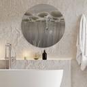 Wanddecoratie Lotusbloemen met zwaan in water in grijs - Ms Tiff - Alu-Dibond Rond