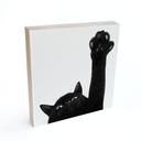 Holzbild zum Hinstellen - Zeig mir deine Pfote Katze - Korenkova - 15x15 cm