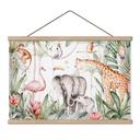 Kinderkamer Textielposter Afrikaanse dieren in het regenwoud - Kvilis