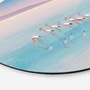 Wanddecoratie Pastelkleurig meer met flamingo's - Rivers - Alu-Dibond Rond
