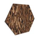 Esagono Stampa per Pareti Ettore Walnut - Venatura del Legno Astratta - Sir Edward x Grigory Gladarev - Alu-Dibond