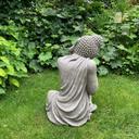 Schlafender Buddha aus Kunststein, betongrau | 34x31x40 cm