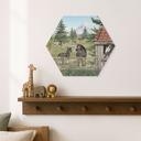 Hexagon Houten Wanddecoratie Paardenwei in het Natuurpark - Oliver Robins