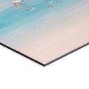 Wanddecoratie Pastelkleurig meer met flamingo's - Rivers - Alu-Dibond