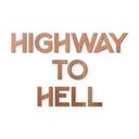 Träbokstäver Highway to Hell - Mahogny
