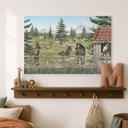 Canvas Schilderij Paardenwei in het Natuurpark - Oliver Robins