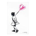 Stampa su tessuto Bambina Street Art con Palloncino a Cuore - Habib