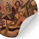 Sticker mural Amber Flora - Femmes dans la forêt tropicale - Sir Edward x Grigory Gladarev - Rond