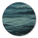 Stampa su Vetro Roerich Hills - Paesaggio Montano Blu - Sir Edward x Grigory Gladarev - Rotondo