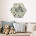 Hexagon Houten Wanddecoratie Maritiem Kustmotief met Vuurtoren - Oliver Robins