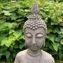 Statuette Bouddha Thai en pierre artificielle gris - 29x18x45 cm