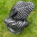 Schlafender Buddha aus Kunststein, schwarz | 34x31x40 cm