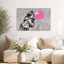 Wandbild Pink Bubblegum Streetart - Habib - Alu-Dibond - 45x30 cm