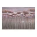 Textielposter Lotusbloemen met zwaan in het water in oudroze - Ms Tiff