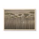 Houten Wanddecoratie lotusbloemen met zwaan in het water in grijs - Ms Tiff