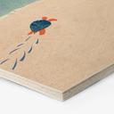 Hexagone Tableau sur bois Petite tortue au bord de la mer - Rivers