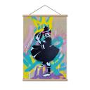 Stoffbild Ballerina mit Football Graffiti - Habib - 30x45 cm