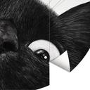 Papier peint photo Chat noir amusant - Korenkova - Rond