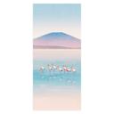 Film adhésif pour porte Lac aux couleurs pastel avec flamants roses - Rivers