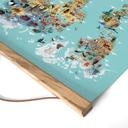 Textielposter World Map - Braun
