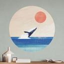 Muursticker Walvis in de zee - Rivers - Rond
