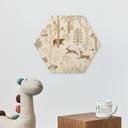 Hexagon Houten Wanddecoratie Vrolijk Bosleven met Dieren - Oliver Robins