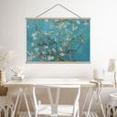 Textielposter - Amandelbloesem zwart-wit - van Gogh