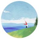 Wallsticker Fjälläng med utsikt - Rivers - Rund