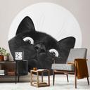 Papier peint photo Chat noir amusant - Korenkova - Rond