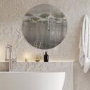 Glasschilderijen Lotusbloemen met zwaan in water in grijs - Ms Tiff - Rond