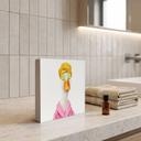 Tableau sur bois Canard Spa Amusant au Masque de Concombre Carré - Korenkova