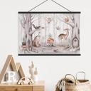 Kinderkamer Textielposter Lieve dieren in het bos - Kvilis