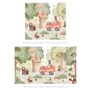 Fotomural Habitación Infantil Bomberos Animales en el Bosque - Oliver Robins