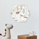 Hexagon Wanddecoratie Vrolijk Bosleven met Dieren - Oliver Robins - Alu-Dibond