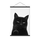 Affiche textile Chat noir effronté - Korenkova