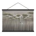 Textielposter Lotusbloemen met zwaan in het water in grijs - Ms Tiff