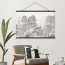 Textielposter Bos met boslandschap in beige - Ms Tiff