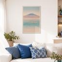 Houten Wanddecoratie Pastelkleurig meer met flamingo's - Rivers