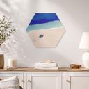Hexagon Wanddecoratie Kleine schildpad aan zee - Rivers - Alu-Dibond