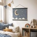 Kinderkamer Textielposter Haas en beer op de maan - Oliver Robins