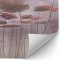 Zelfklevende Keukenachterwand Lotusbloemen met zwaan in water in donkerroze - Ms Tiff