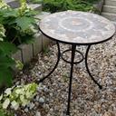 Table de jardin en mosaïque, 60 cm de diamètre robuste, intérieur et extérieur