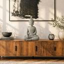 Statuette Bouddha Thai en pierre artificielle gris - 29x18x45 cm