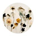 Poster Fina torkade blommor i naturliga nyanser - Treechild - rund