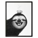 Poster Paresseux joyeux avec café - Korenkova