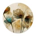 Poster Torkade vallmoblommor i vintage-look - Treechild - rund