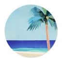 Poster Vakantiestrand met palmboom - Rivers - Rond