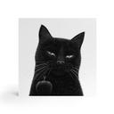 Tableau sur bois à poser - Chat noir effronté - Korenkova - 15x15 cm