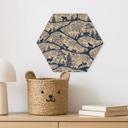 Hexagon Wanddecoratie Dierensilhouetten in het Noordse Bos - Oliver Robins - Alu-Dibond