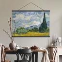 Textielposter - Korenveld met cipressen - van Gogh
